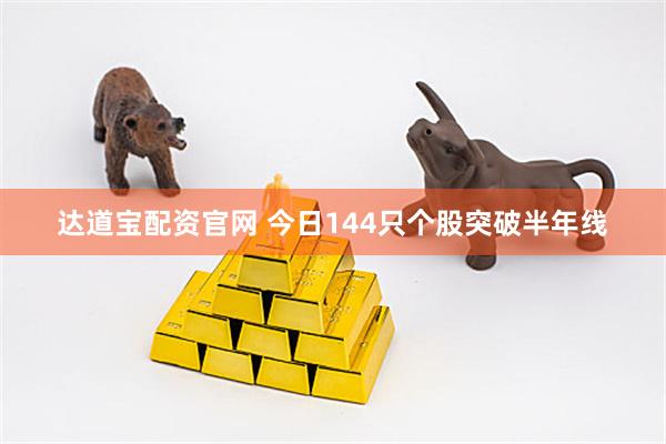达道宝配资官网 今日144只个股突破半年线